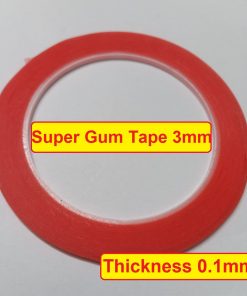 Super Both Sided Gum Tape Red Width 3mm Length Double Side Gum Adhesive Gum Tape Both Side Strong Tissue Acrylic Glue Tape DIY Phone Arts Crafts Scrapbook Photos Display