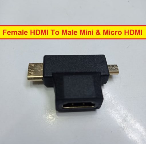 Top Quality Female HDMI To Male Mini & Micro HDMI T-Shaped Adapter Cable Connectors Compatible For Raspberry Pi 4