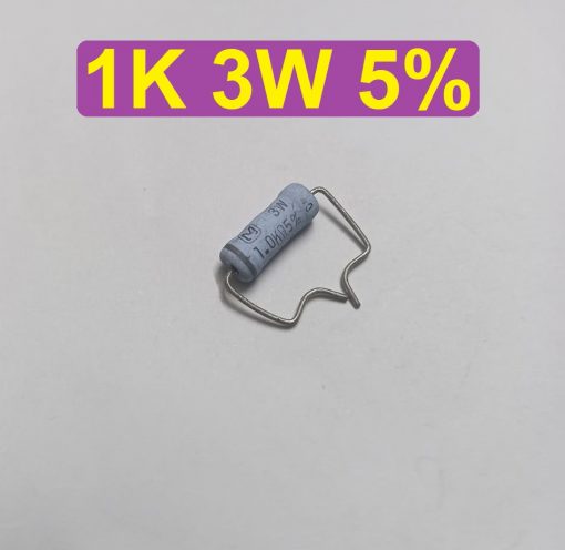 3W 1K Ohm Resistor Metal Oxide Film Resistors Flameproof Power 3 Watt 1K Ohm Metal Oxide Resistors 5% Tolerance Passive Components