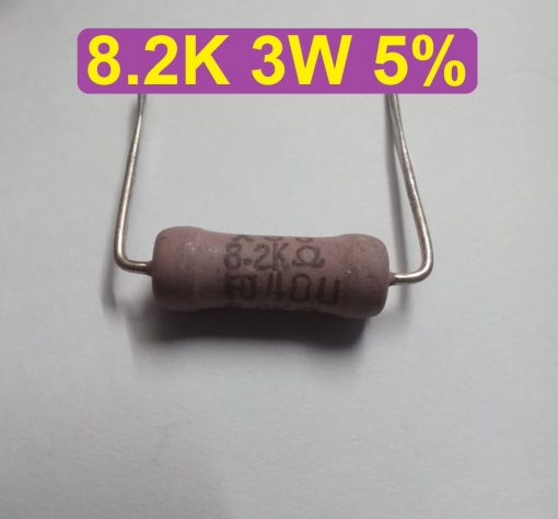 3W 8.2K Ohm Resistor Metal Oxide Film Resistors Flameproof Power 3 Watt 8.2K Ohm Metal Oxide Resistors 5% Tolerance Passive Components