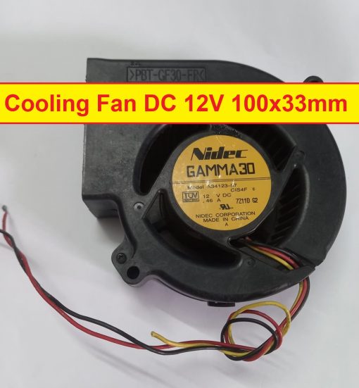 Professional GAMMA30 A34123-57 Cooling Blower Fan DC 12V 100x33mm Radial High Pressure Turbine Blower Brushless Exhaust Turbo Centrifugal Fans 10033 With Short Cable