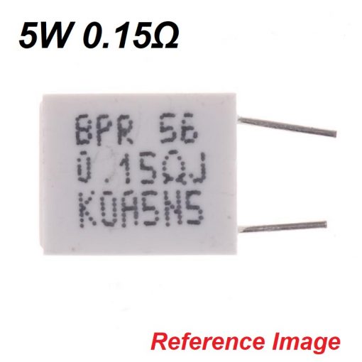 Wirewound 5W 0.15 Ohm Non-Inductive Ceramic Cement High Power Resistor 0.15R 5 Watt BPR56 Wire Wound Resistance Axial Lead Fixed Cement Resistor 5% Tolerance