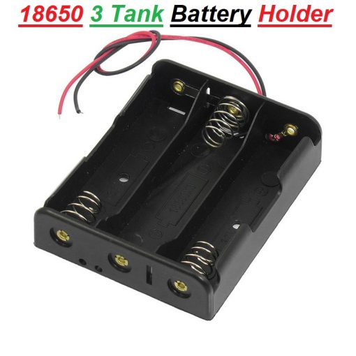 18650 3 Tank Rechargeable Battery Holder Three Slot Plastic Storage Box Case With Leads Cable Wire