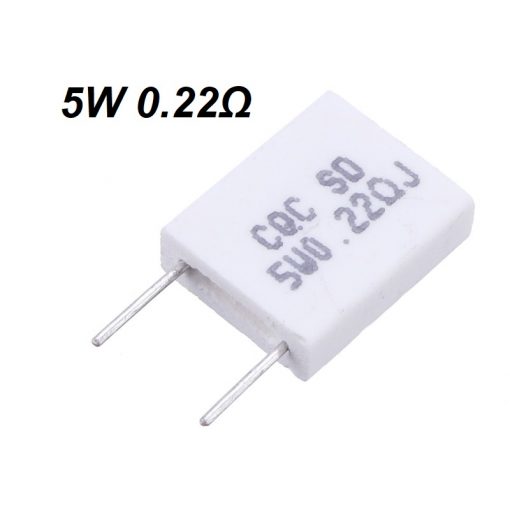 Wirewound 5W 0.22 Ohm Non-Inductive Ceramic Cement High Power Resistor 0.22R 5 Watt BPR56 Wire Wound Resistance Axial Lead Fixed Cement Resistor 5% Tolerance