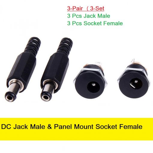 DC Jack Male & Panel Mount Socket Female