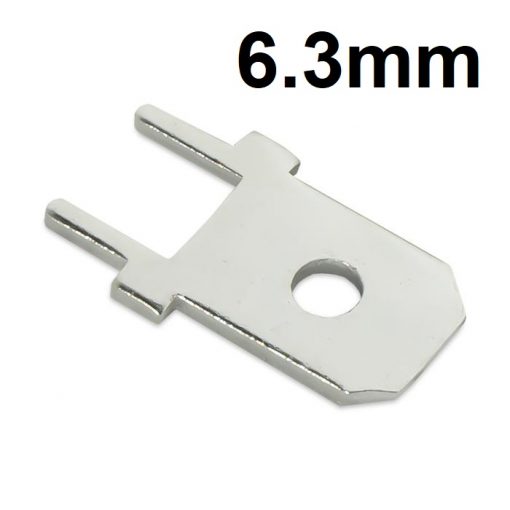 6.3mm Metal Vertical Male Insulated Crimp Spade PCB Block Mount Disconnect Terminal Soldering Fasten Connector Inserts Plug 2 Legs Welding