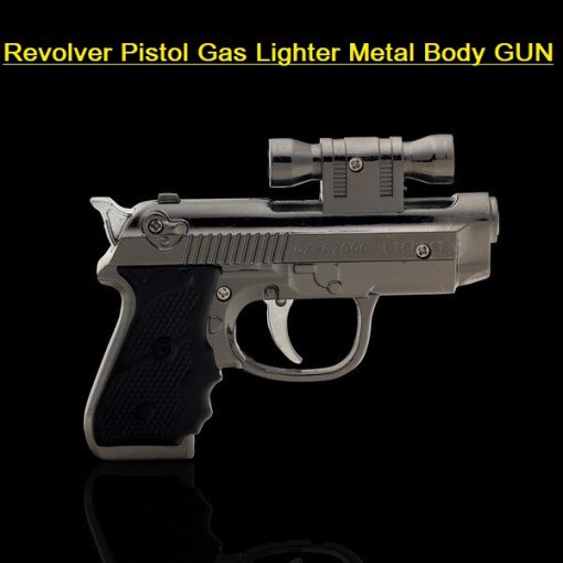 Revolver Shape Gas Lighter Butane Gas LEASER Gun Lighter