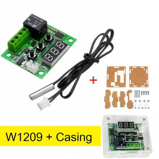 Casing With XH-W1209 Digital LED Display Thermostat DC 12V W1209 Digital Temperature Controller Incubator Switch Module