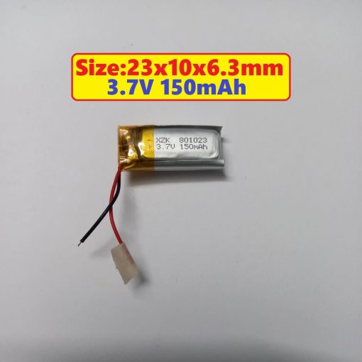 Heavy Duty 801023 Bluetooth Headphone Battery 3.7V 150mAh Size 23x10x6.3mm Lithium Polymer Rechargeable Lipo Battery For Bluetooth Headset Earphone Battery Smart Watch MP3