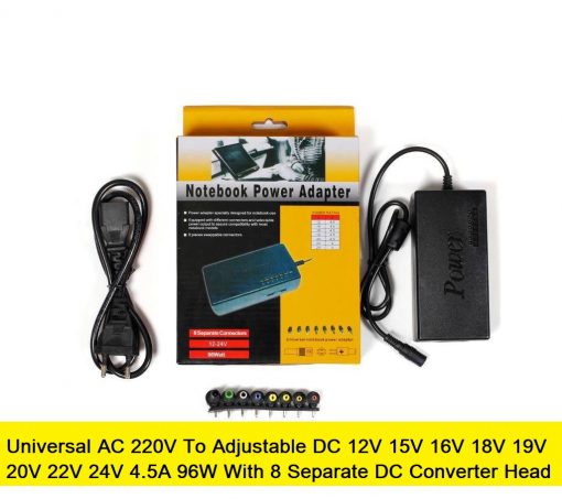 Universal AC 220V To Adjustable DC 12V 15V 16V 18V 19V 20V 22V 24V 4.5A 96W With 8 Separate DC Converter Head