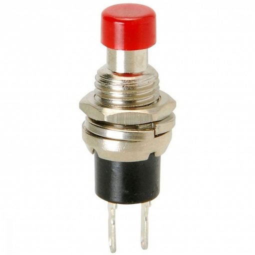 Silence Switch Stainless Steel Switch 2 Pin AC 250V 1A Mini Push Button SPST On Off Push Button HORN Switch Round Red Cap For Arduino Low Voltage