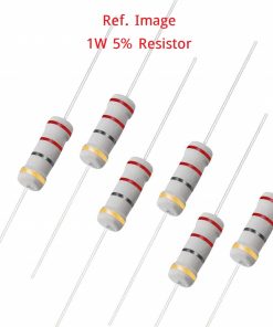 1Watt 2.2K Ohm Resistor 1W 2.2K Ohm Metal Film Resistor 2.2K Ohm 1 Watt Metal Oxide Film Resistor Axial Leads 2.2K Ohm ±5% Tolerance 2 Pin Leads Terminals