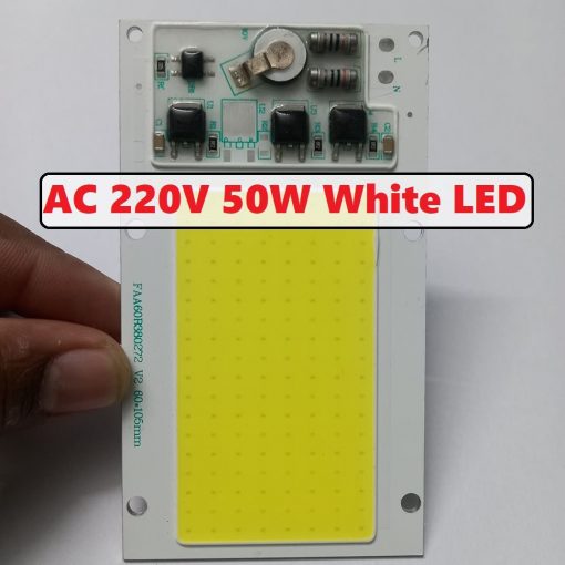 WHITE AC 220V 50W FAA60B380272 COB SMD LED Light Chip 60x105mm Ultra Bright White 50 Watt LED Light Solar Light Panel Mount Aluminum Base For Solar Panel Flood Light Household Garden LED Light With Smart IC