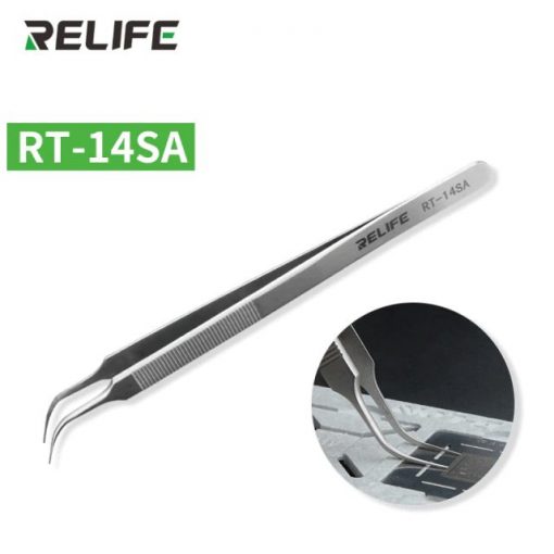 Tweezer Relife RT-14SA Hole Tweezers Curve Professional Tweezers Eyebrow Tweezer Hair Beauty Slanted Stainless Steel Tweezer Tool