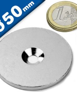 Disc Neodymium Magnet 50x5mm With Countersunk Hole Industrial Super Strong Rare Earth Neodymium Bar Magnets Super Strength Permanent NdFeB N35 Magnet For Garage Science Projects