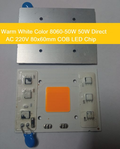 Warm White Color 8060-50W 50W Direct AC 220V 80x60mm COB LED Chip