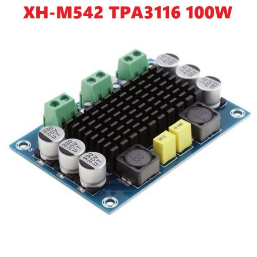 XH-M542 TPA3116D2 TPA3116 100W DC12-26V Dual Channel Stereo High Power Digital Audio Power Amplifier Board Amplification DIY Module