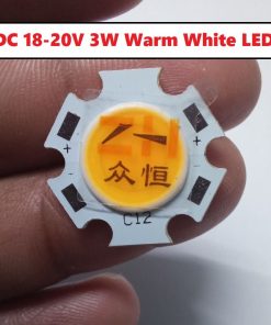 Warm White 3W LED SMD Chip DC 18-20V C12 With Metal Plate Heatsink Heat Sink Aluminum Base 20mm PCB DIY