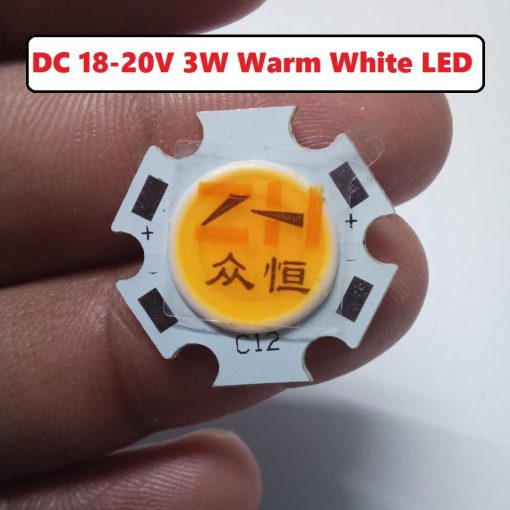 Warm White 3W LED SMD Chip DC 18-20V C12 With Metal Plate Heatsink Heat Sink Aluminum Base 20mm PCB DIY