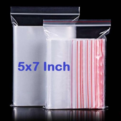 Zipper Lock Bag 100Pcs Size 5x7″ Inch 127×177.8mm Zip Lock Plastic Transparent Packet Zipper Poly Clear Plastic Bags Re-Sealable Packaging Bags For Cloth Food Gifts Jewelry Display Bag