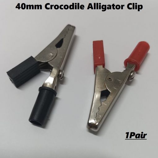 Electronic Spices Metal Crocodile Alligator 40mm Clip 1-Pair Red & Black Electric Covered Test Lead Clamp Plastic Protective Insulated Boots