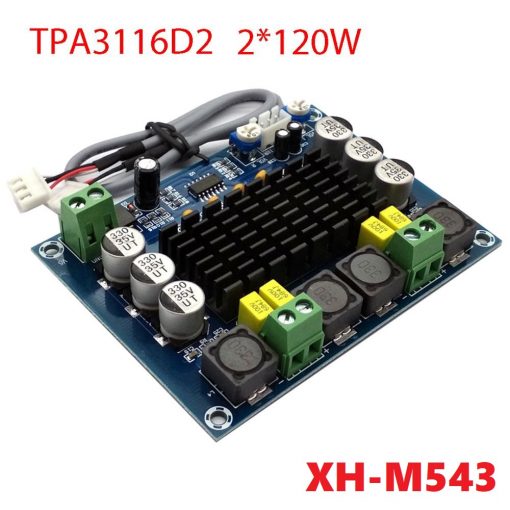 XH-M543 TPA3116D2 TPA3116 120X2W DC12-26V Dual Channel Stereo High Power Digital Audio Power Amplifier Board Amplification DIY Module