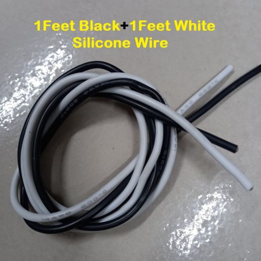 Heat Resistant Soft Silicone Wire Black White RC Battery Connector Flexible Cable 14 AWG Diameter 4mm For RC DYE Project Copper Wire 2 Feet (1Feet Black+1Feet White)