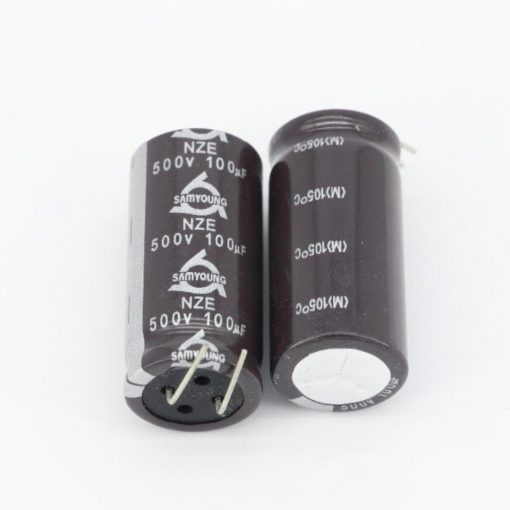 RADIAL 100uF 500V Electrolytic Capacitors 100uF 500V Radial Polarized Aluminum Electrolytic Capacitor THT Electrolytic Radial Capacitors Electronics Circuitry & Parts