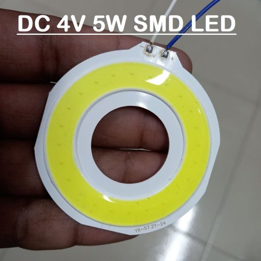 WHITE Round DC 4V 5W COB SMD LED Light Chip YX-57-ZY-24 Ultra Bright White 5 Watt LED Light Solar Light Panel Mount Aluminum Base For Solar Panel Flood Light Household Garden LED Light