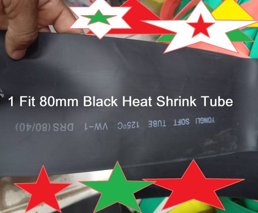 Heat Shrink Tube 80 mm Black Heat shrink 1 Gauge