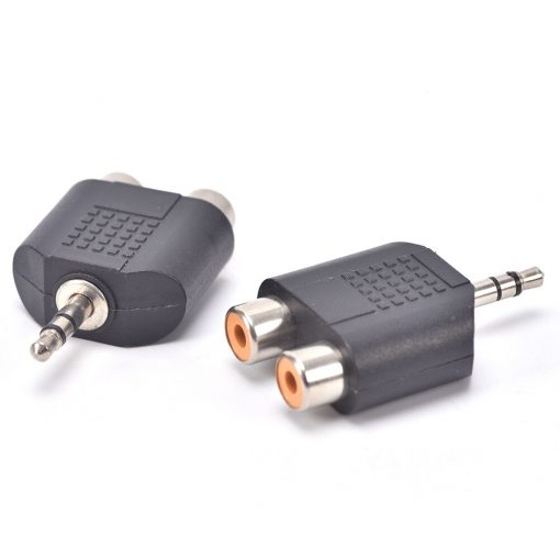 3.5mm Stereo Male Audio Jack To Double RCA Female Adaptor Y Splitter AV Audio Video Plug Converter Adapter Audio Cable