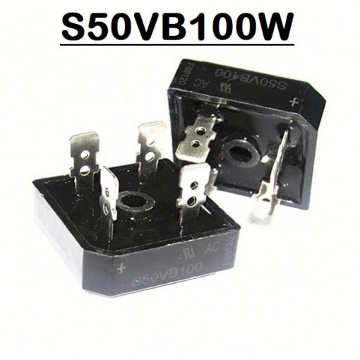 50100 Full Wave S50VB100W S35VB100 50V 100W 1000V AC To DC Single Phase Metal Housing Electronic Bridge Rectifier Diode 4 Pins Leads