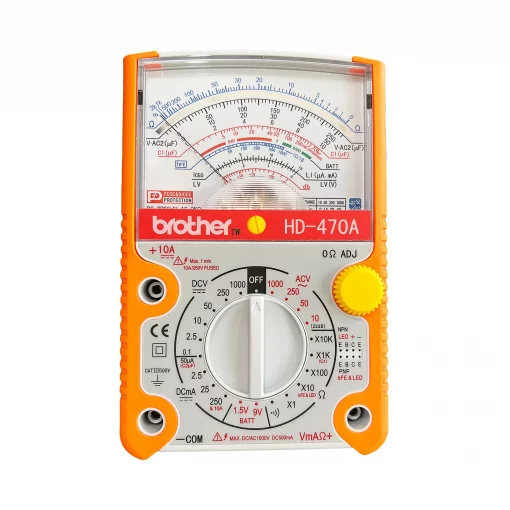 BROTHER HD-470A Analog Multimeter Mechanical High Accuracy Linear Pointer Professional Avometer Tester AC DC Voltmeter Buzzer Ohm Battery Test Tool AC/DC AVO Amp Volt Ohm Meter