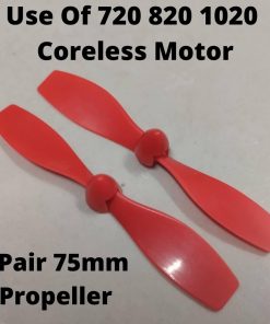 1-Pair 75mm Propeller Blade Fan DC 720 820 1020 Coreless Motor Propeller Blade Wing 75mm 2.95″ Inch Fan CW & CCW Nylon Propellers 1mm Shaft Axle Propeller Motor RC Quadcopter Drone Aircraft Helicopter Toy Plane