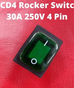 Heavy KCD4 Rocker Switch 30A 250V 4 Pin Black Color Switches 4Pin On Off 2 Positions Full Illuminated Neon GREEN Indicators DPST Power Switch For Auto Car Boat IPS UPS