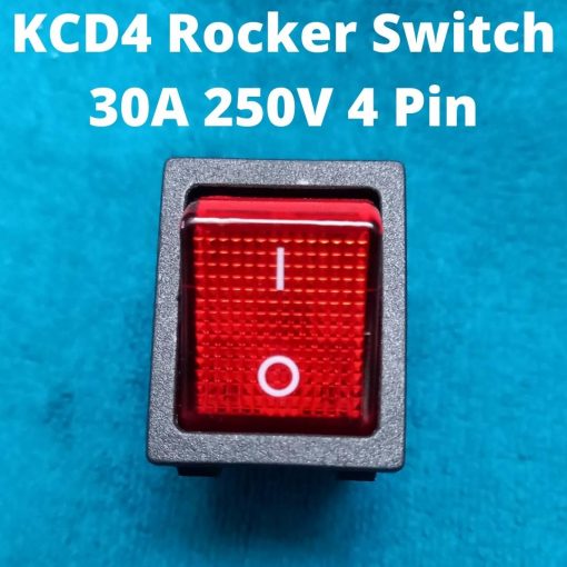 Better Quality KCD4-201N-B Rocker Switch 30A 250V 4 Pin Black Color Switches 4Pin On Off 2 Positions Full Illuminated Neon RED Indicators DPST Power Switch For Auto Car Boat IPS UPS