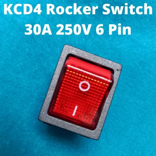 Better Quality KCD4-201N-B Rocker Switch 30A 250V 6 Pin Black Color Switches 6Pin On Off 2 Positions Full Illuminated Neon RED Indicators DPST Power Switch For Auto Car Boat IPS UPS