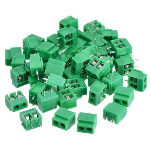 2Pin GREEN Color KF301-2P 2 Pin Plug-In PCB Mount Straight Screws Terminal Block Connector 5.08mm Pitch Socket Strips For Electronics Cables Connectors Terminals