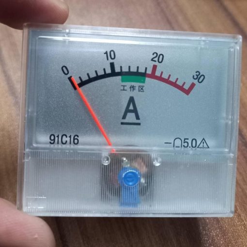 Mini ANALOG AMPERE Meter 91C16 DC Analog Ampere Meter 0-30A Square Panel DC 0-30A Volt Voltage Meter 30A Analog Panel Amp Ampere Meter For DC 30A