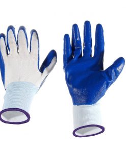 White & Blue Work Safety Gloves