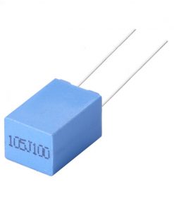 BOX TYPE 105J 100VAC Electric Power Polypropylene Metal Film Box Capacitor Axial Film Molded 105J 100VAC Capacitors 2 Pin Leads Connections Leg