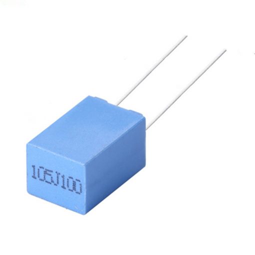 BOX TYPE 105J 100VAC Electric Power Polypropylene Metal Film Box Capacitor Axial Film Molded 105J 100VAC Capacitors 2 Pin Leads Connections Leg