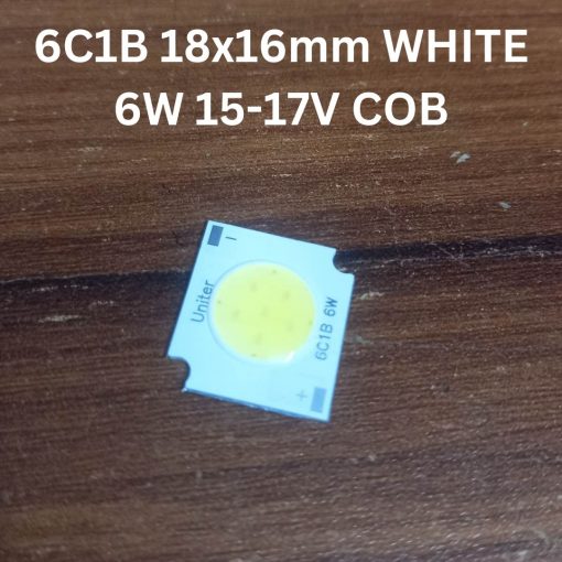 6C1B 18x16mm WHITE 6W 15-17V COB SMD LED Light Chip 6W White COB LED Light 17V COB LED Light 6W COB Light COB LED Chip 17V COB LED Chip 6W Light Bulbs