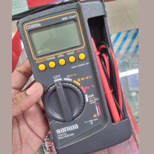 SANWA CD800A Digital Multimeter 4000 Count high-contrast with Tough Body Cover