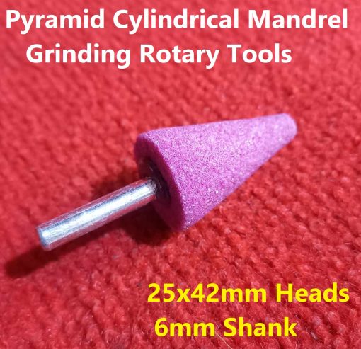 25x42mm Heads RED Corundum Cylindrical Mandrel