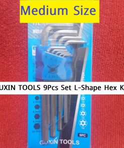 Medium Size CHINA GUXIN TOOLS With 9Pcs Set Long Hex Key Wrench 9Pcs L-Shape 1.5-10mm Diameter Tools Sets Hexagonal Spanner Chrome Plated Satin Finish Screwdriver Hex