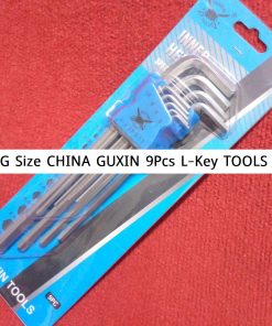 BIG Size CHINA GUXIN TOOLS With 9Pcs Set Long Hex Key Wrench 9Pcs L-Shape 1.5-10mm Diameter Tools Sets Hexagonal Spanner Chrome Plated Satin Finish Screwdriver Hex