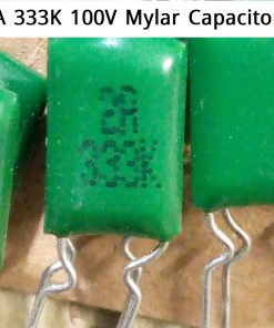 MYLAR 2A333K 100V GREEN Color Mylar 333K 333j 100V Polyester Film Capacitor Metallized 33nF Polypropylene Capacitors 2 Pin Leads Terminals Connections Leg