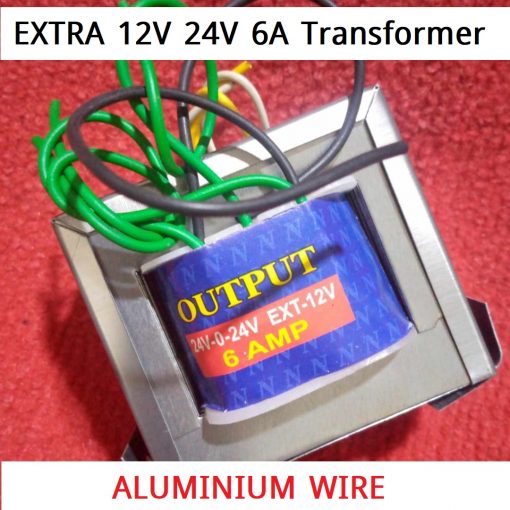 EXTRA 12V ALUMINIUM WIRE 24V 6A Transformer 24 0 24 6Amp Input AC 220V Output 24V Transformer 6A Transformer Step Down 24 0 24 Volt Transformers 6 Amp For 24 0 24 Power Supply Adapters