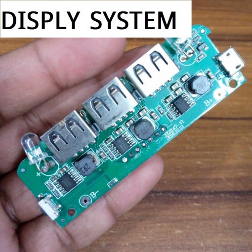 Display With 3 USB Power Bank Circuit With Input DC 5V 2A Micro USB Socket Output DC 5V 2A 2A Three USB & BMS Protection Lithium Battery 3.7V 14500 18650 Battery Mobile Phone Charging Module